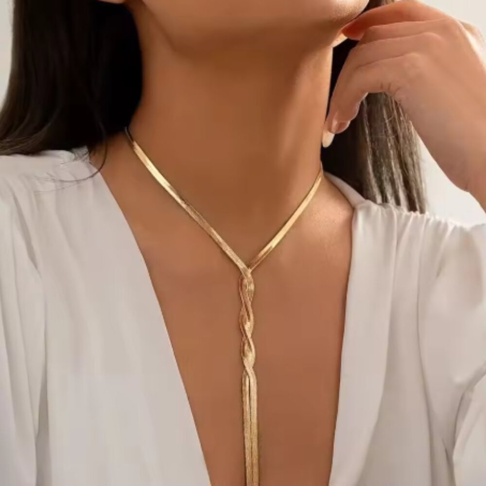 SKS Triple Twist Gold Necklace